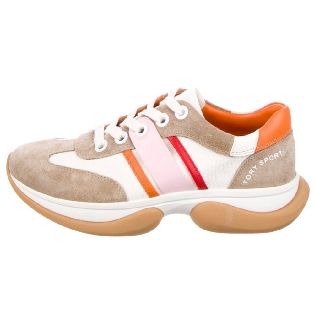 Tory Burch Ladies Sport Bubble Stripe Lace-up Sneakers In Multi White Size 8